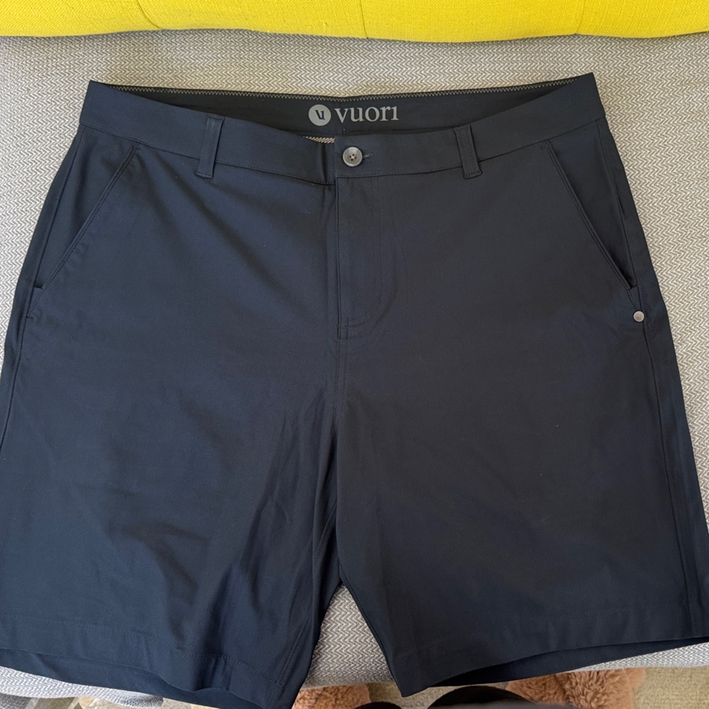 Vuori Men's Dark Blue Flat Front Shorts